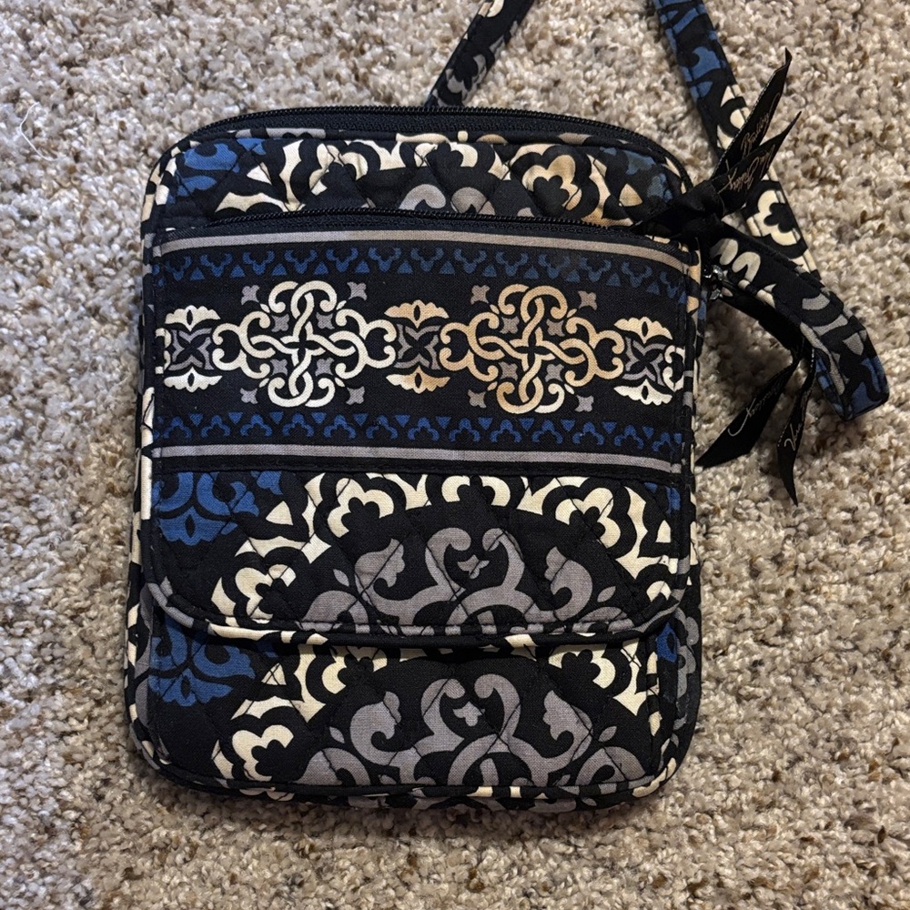 Vera Bradley Black, White & Blue Crossbody Bag